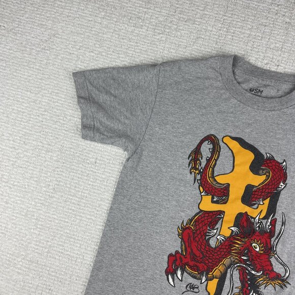 Y2K RDS skate Shirt Boys SM Red Dragon Canada Big dragon print grey (Read**) - Picture 3 of 15